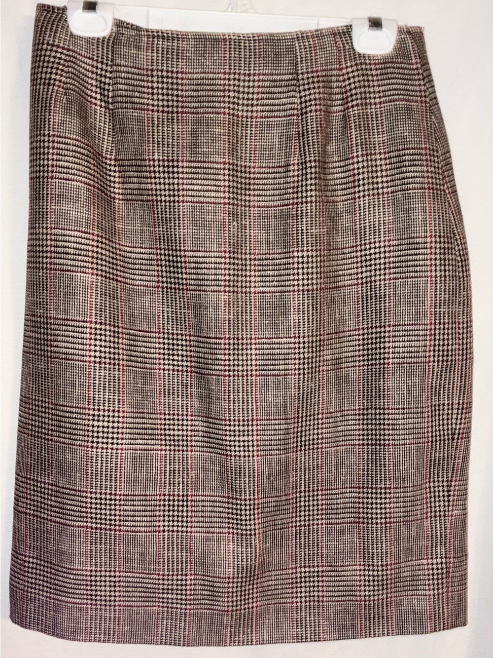 Alan Austin Vintage Plaid Skirt Zip & Button Closure Size 46 US 10 Made In Italy